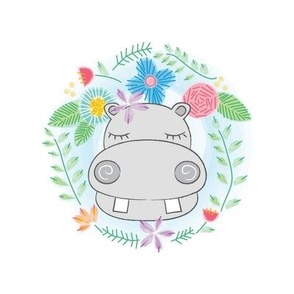 hippo embroidery