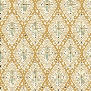 Skye - Boho Geometric Goldenrod Yellow Ivory Small Scale