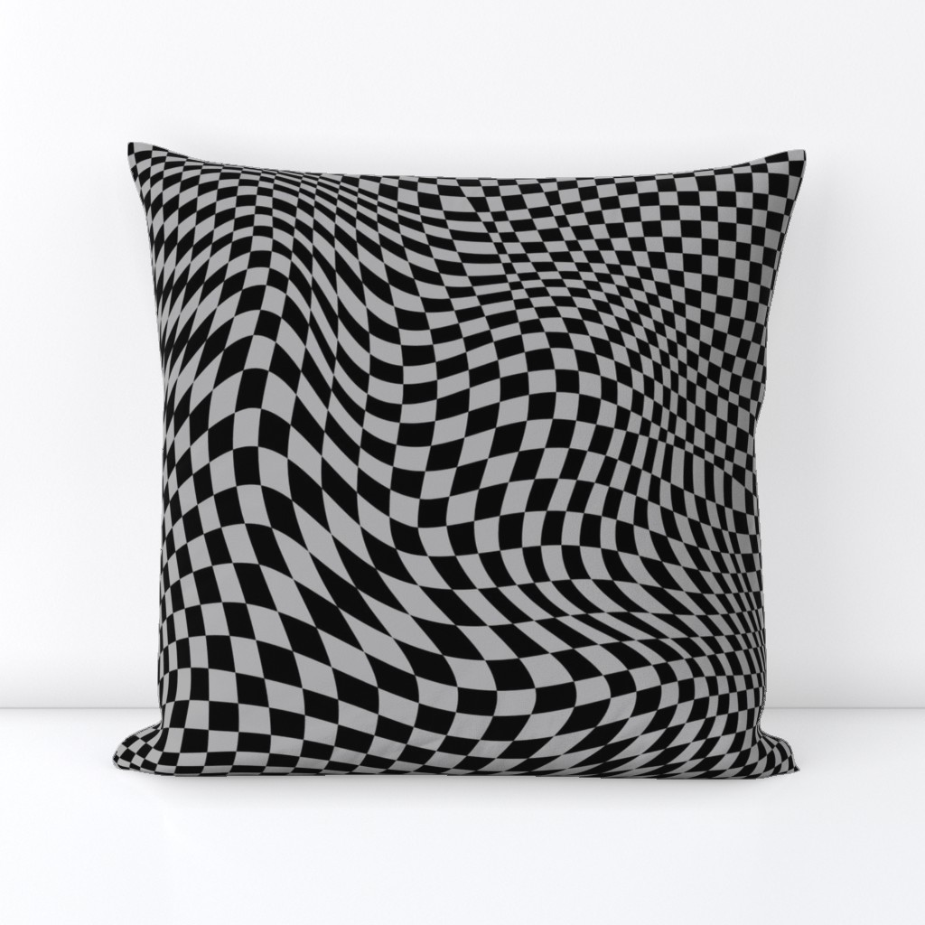 trippy checkerboard black and gray