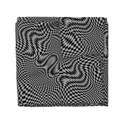 trippy checkerboard black and gray