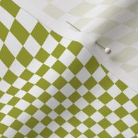 trippy checkerboard white and 70s green