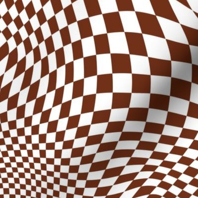 trippy checkerboard white and brown