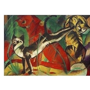 Franz Marc Cat Collage on white