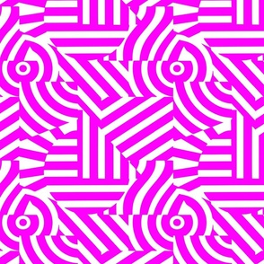 abstract trippy white and neon pink