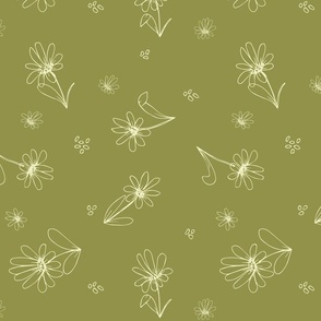 Field of Daisies - Cream on Green 150dpi-02