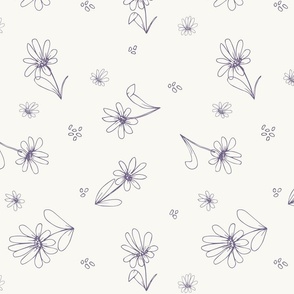 Field of Daisies - Purple on Cream - 150dpi-02