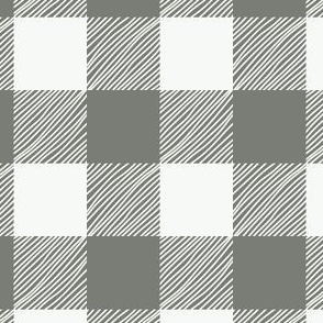 Sage green gingham, check, checker, organic gingham, hand drawn 2.7"