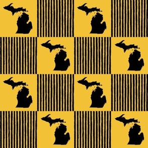 Michigan Cheater Quilt Gold And Black