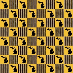 Michigan Cheater Quilt Gold And Black Small