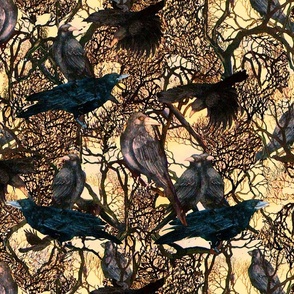 Murder Of Crows Fabric, Wallpaper and Home Decor | Spoonflower