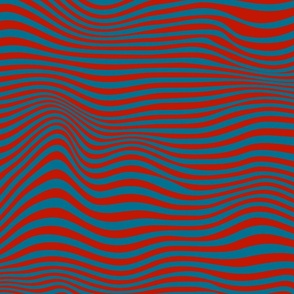 trippy stripe burnt red and blue
