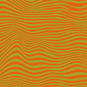 trippy stripe burnt orange and 70s green