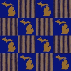 Michigan Cheater Quilt Blue And Bronze