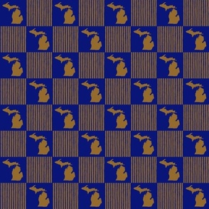 Michigan Cheater Quilt Blue And Bronze Small