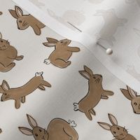 brown bunny rabbits on cream / small / for gender neutral kids clothing, perfect for Easter