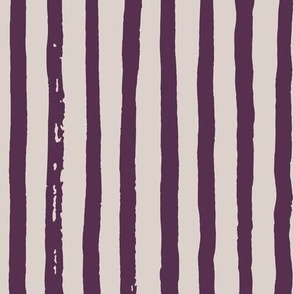 Tan and Plum Hand Painted Stripes Large Scale