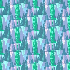 Christmas tree party in blue, green and purple