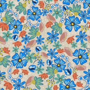 Country blue floral