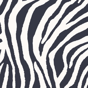 zebra stripe reversed \\ ink blue black - jumbo