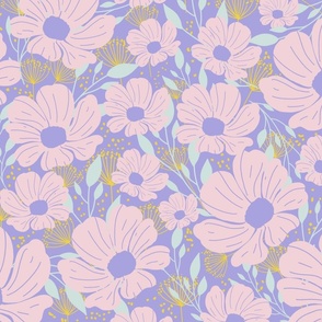 Pastel Wildflowers Fabric, Wallpaper and Home Decor | Spoonflower