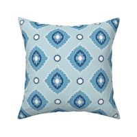 Arabetto Nuovo Damask in Light Blue-Gray and White w/ Medallion (6 inch)