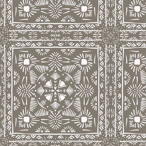 Neutral Gray Patterned Print Tile 