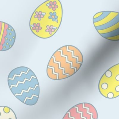 Easter Eggs Doodles_Blue
