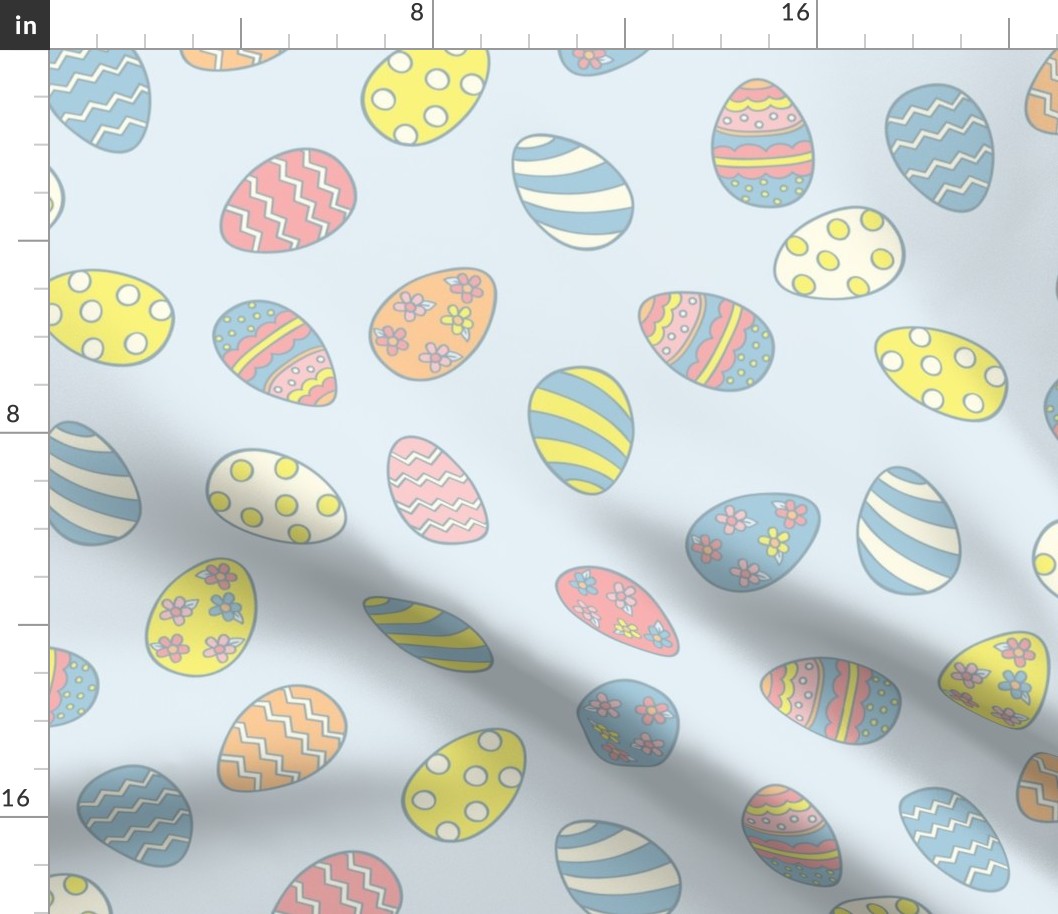 Easter Eggs Doodles_Blue