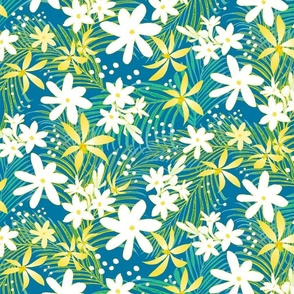 Tropical Perfume Sketch Gold on Blue 300