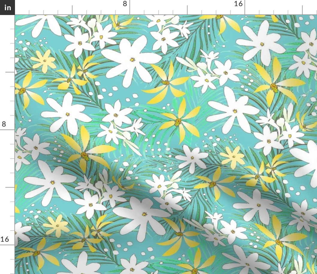 Tropical Perfume Sketch Taupe on Turquoise 300L