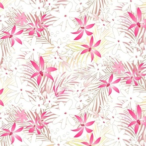Tropical Perfume Sketch Taupe Pink on White 300