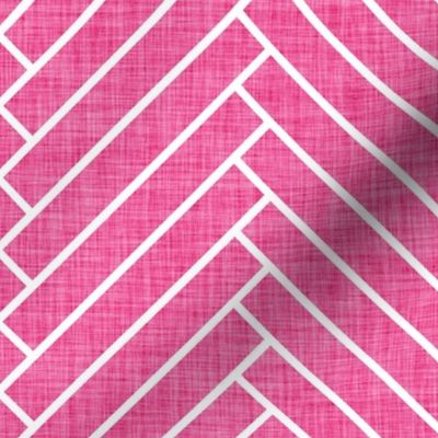 neon pink linen herringbone 590