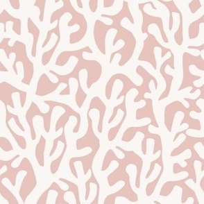 (M Scale) Coral Boho Seamless Pattern on Light Pink