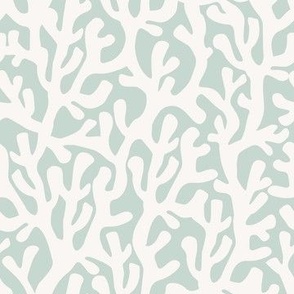 (M Scale) Coral Boho Seamless Pattern on Muted Mint