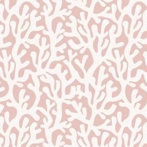 (S Scale) Coral Boho Seamless Pattern on Light Pink