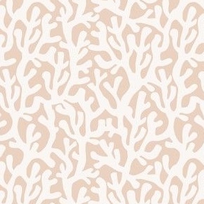 (S Scale) Coral Boho Seamless Pattern on Light Tan