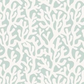 (S Scale) Coral Boho Seamless Pattern on Muted Mint