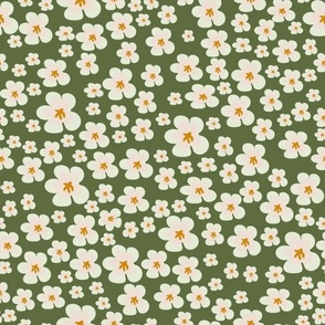 Cream and Green simple flowers