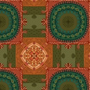 Green and Red Turkish Rugs 