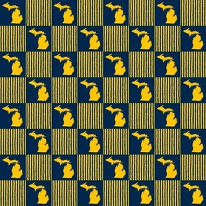 Michigan Maize And Blue Quilt Small