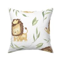 XL Cute Lions – Lion Nursery Fabric // King of the Jungle