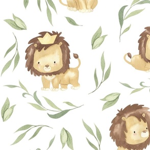 XL Cute Lions – Lion Nursery Fabric // King of the Jungle