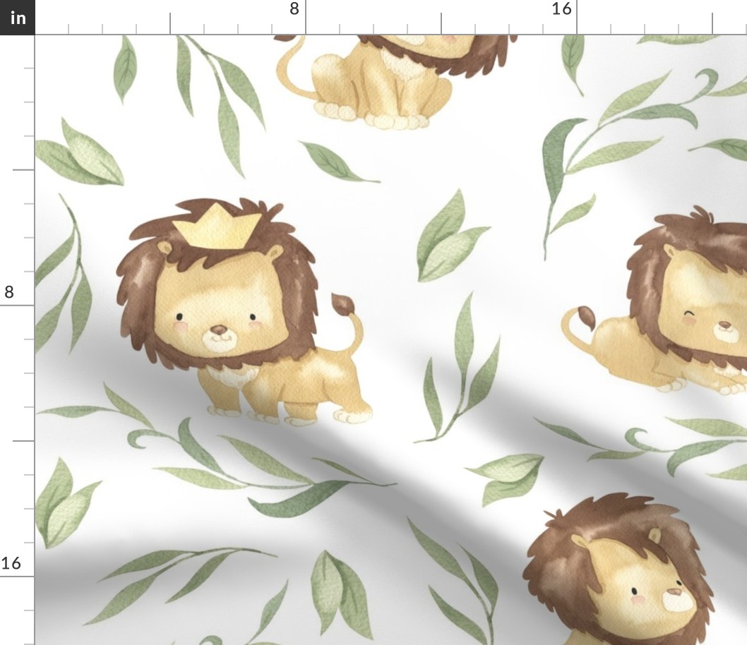 XL Cute Lions – Lion Nursery Fabric // King of the Jungle