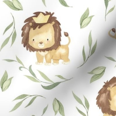 Cute Lions – Lion Nursery Fabric (half-scale) // King of the Jungle