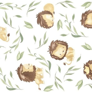 Cute Lions – Lion Nursery Fabric (half-scale) // King of the Jungle rotated