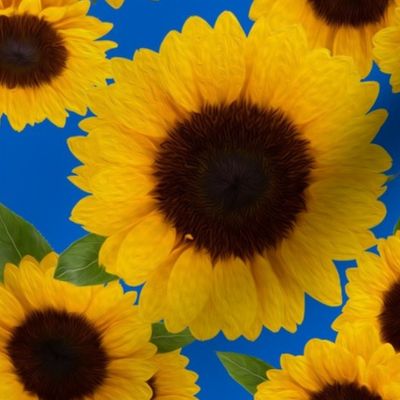 Allover Painted Sunflowers - Smaller