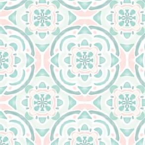 Watercolor Boho-inspired Kaleidoscope Green [large]