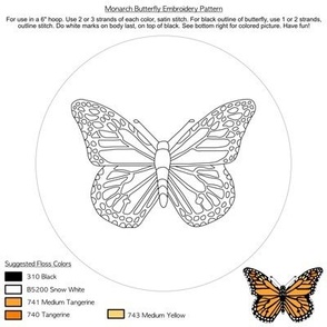 Monarch Butterfly Embroidery Pattern