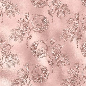 Blush glitzy Roses foil Wallpaper