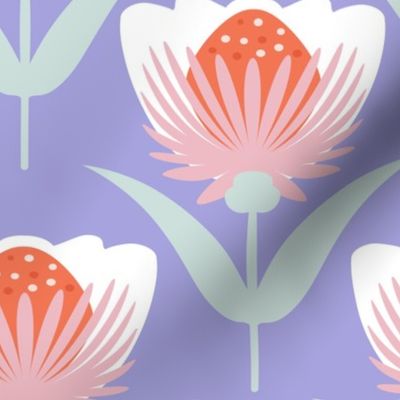 Scandinavian Floral Art Deco - Pastel Lilac